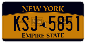 KSJ5851 license plate in New York
