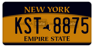 KST8875 license plate in New York