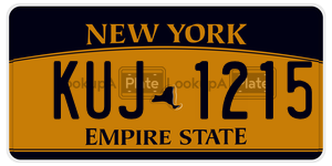 KUJ1215  license plate in NY