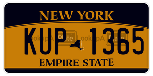 KUP1365  license plate in NY