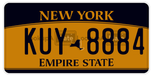 KUY8884  license plate in NY