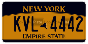 KVL4442  license plate in NY