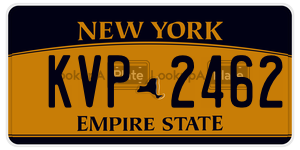 KVP2462  license plate in NY