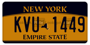 KVU1449  license plate in NY
