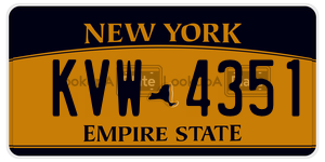 KVW4351  license plate in NY