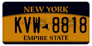 KVW8818  license plate in NY