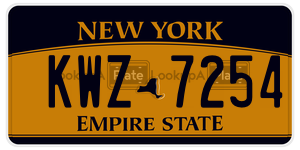 KWZ7254  license plate in NY
