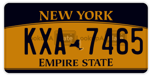 KXA7465  license plate in NY