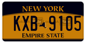 KXB9105  license plate in NY