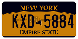KXD5884  license plate in NY
