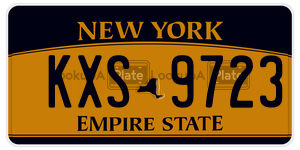 KXS9723  license plate in NY
