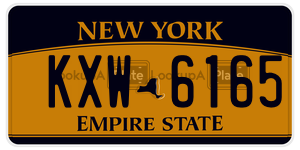 KXW6165 license plate in New York