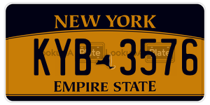 KYB3576  license plate in NY
