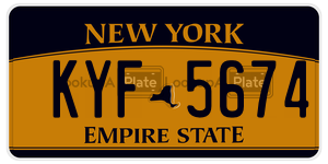 KYF5674  license plate in NY