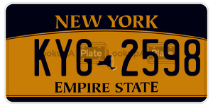 KYG2598  license plate in NY