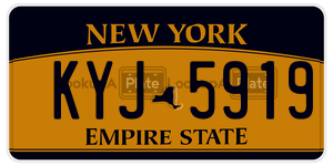 KYJ5919  license plate in NY