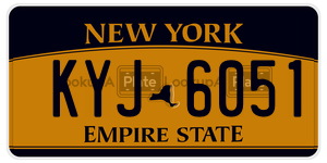 KYJ6051  license plate in NY