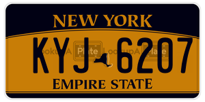 KYJ6207  license plate in NY