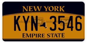 KYN3546 license plate in New York