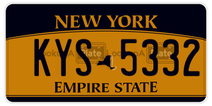 KYS5332  license plate in NY