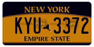 KYU3372  license plate in NY