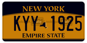 KYY1925  license plate in NY