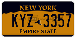 KYZ3357  license plate in NY