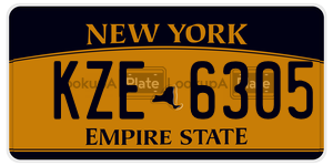 KZE6305 license plate in New York