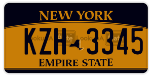 KZH3345  license plate in NY