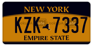 KZK7337  license plate in NY