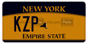 KZP  license plate in NY
