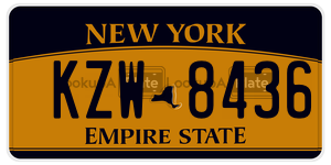 KZW8436  license plate in NY