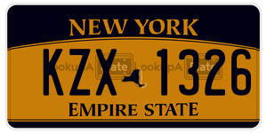 KZX1326 license plate in New York