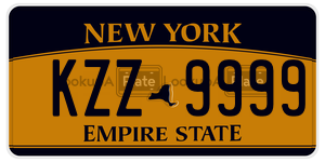 KZZ9999  license plate in NY