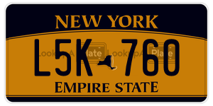 L5K760  license plate in NY