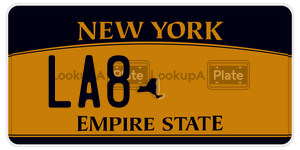 LA8  license plate in NY