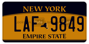 LAF9849  license plate in NY