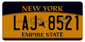 LAJ8521 license plate in New York