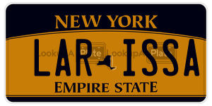LARISSA license plate in New York