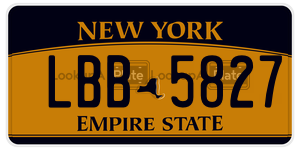 LBB5827  license plate in NY