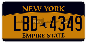 LBD4349 license plate in New York