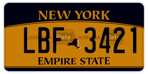LBF3421 license plate in New York