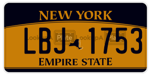 LBJ1753  license plate in NY