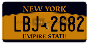 LBJ2682 license plate in New York