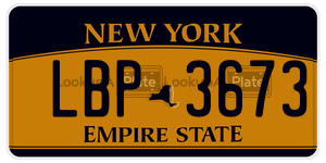 LBP3673 license plate in New York