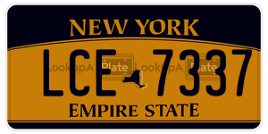 LCE7337 license plate in New York