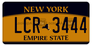 LCR3444  license plate in NY