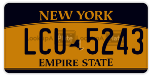 LCU5243  license plate in NY