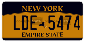 LDE5474  license plate in NY
