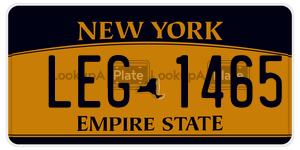 LEG1465  license plate in NY